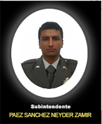 Fotografía del Señor Si. Páez Sánchez Neyder Zamir quien falleció en cumplimiento de su deber.