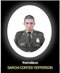 Fotografía del Señor Pt. Sarchi Cortés Yefferson quien falleció en cumplimiento de su deber.