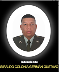 Fotografía del Señor It. Giraldo Colonia German Gustavo quien falleció en cumplimiento de su deber.