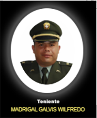 Fotografía del Señor Te. Madrigal Galvis Wilfredo quien falleció en cumplimiento de su deber.