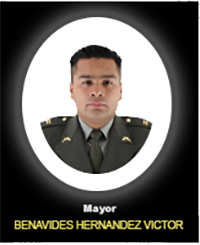 Fotografía del Señor My. Benavides Hernández Victor quien falleció en cumplimiento de su deber.