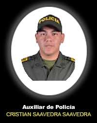 Fotografía del Señor Aux. Cristian Camilo Saavedra Saavedra quien falleció en cumplimiento de su deber.