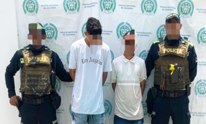 Dos uniformados y dos capturados por el delito de tr&aacute;fico, fabricaci&oacute;n o porte de estupefacientes