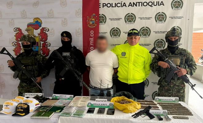 Alias &ldquo;Piloto&rdquo;, presunto integrante del Clan del Golfo, fue capturado y permanece bajo custodia de la Polic&iacute;a Nacional.