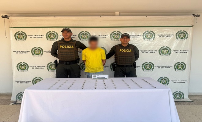 Policia Metropolitana de Neiva logra la captura de un hombre  Captura por el delito de porte, fabricación, tráfico o tenencia de de estupefacientes.