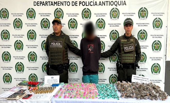 Capturado alias “Chiqui” en Antioquia con armas, drogas y material de dosificación para el tráfico de estupefacientes
