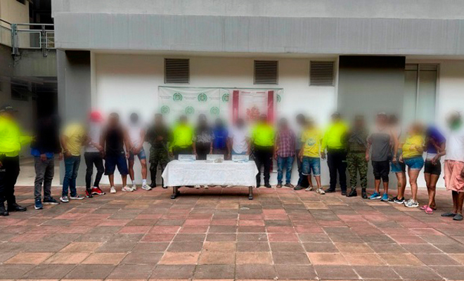 Seccional de Investigaci&oacute;n criminal, Ejercito Nacional y 23 personas capturadas por orden judicial.