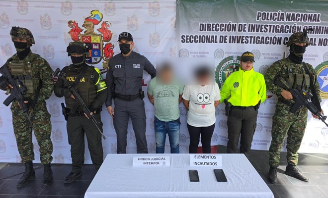 Captura de Eduar Ordoñez conocido como "Chepe o Eduard", cabecilla de compañía Antonio Ruiz, y Yamile Santiago, conocida como "Yamile", integrantes pertenecientes a la columna Jacobo Arenas del Frente 33 de las disidencias de las FARC