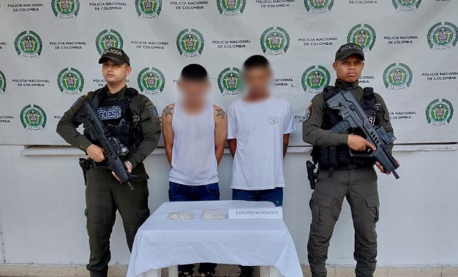 Dos personas capturadas por tráfico de estupefacientes en Aguachica