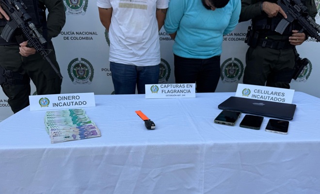 GAULA de la Policía Metropolitana de Manizales frustra extorsión y captura a dos hombres en flagrancia