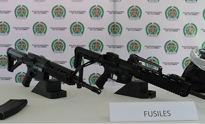 Fusiles incautados en popayán