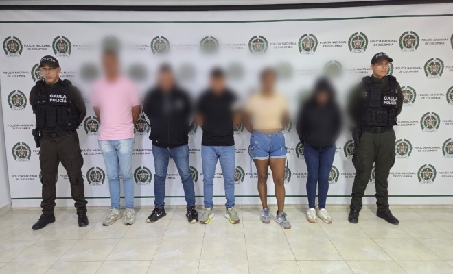 grupo de personas capturadas por extorsión 