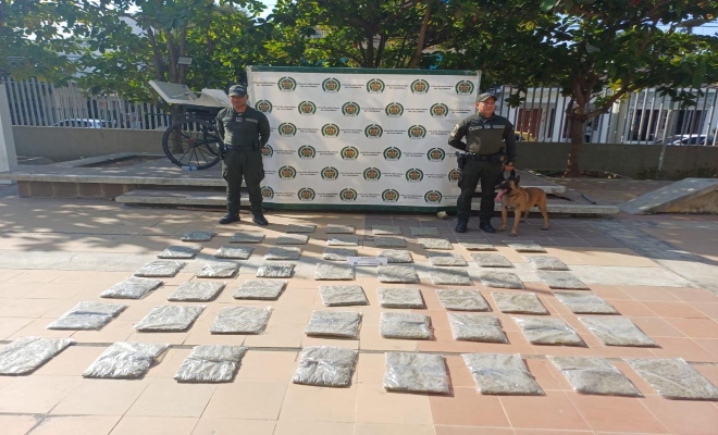 Dos polic&iacute;as y estupefacientes incautados.