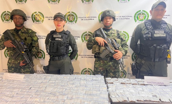 dos policías y dos militares Incautaron estupefacientes