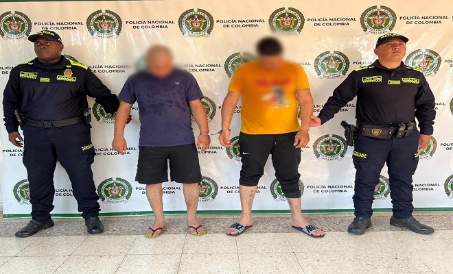 La Policía Nacional, logra capturar tres personas por el delito de hurto y porte ilegal de armas de fuego