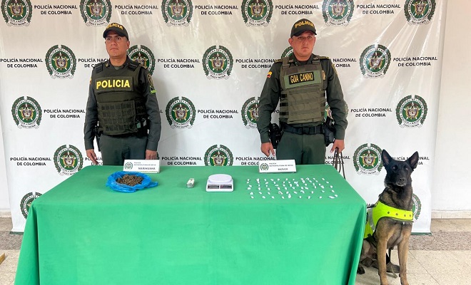 La Seccional de Carabineros logra incautar marihuana y bazuco en Neiva 