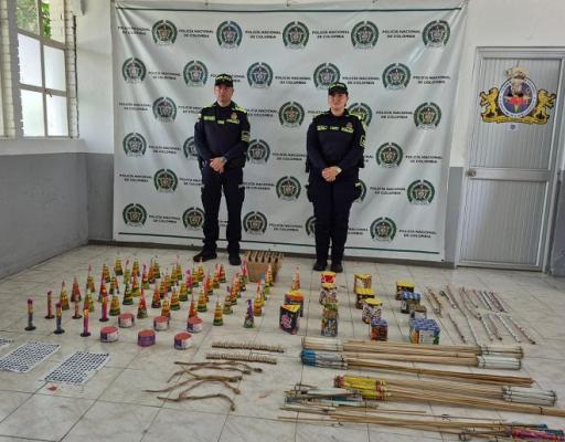 Policía incautó más de 157 kilogramos de material pirotécnico, en el Meta 