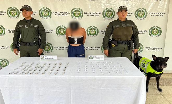 Mujer capturada por el delito de trafico de estuperfacientes 