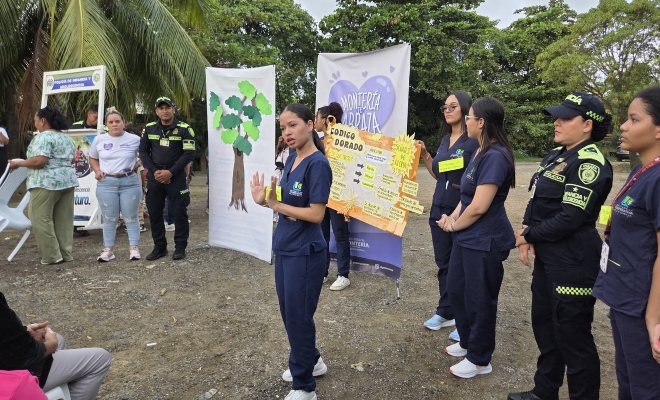 Uniformados del Grupo de Protección a la Infancia y Adolescencia junto a funcionarios del ICBF en actividades del programa “Abre Tus Ojos”
