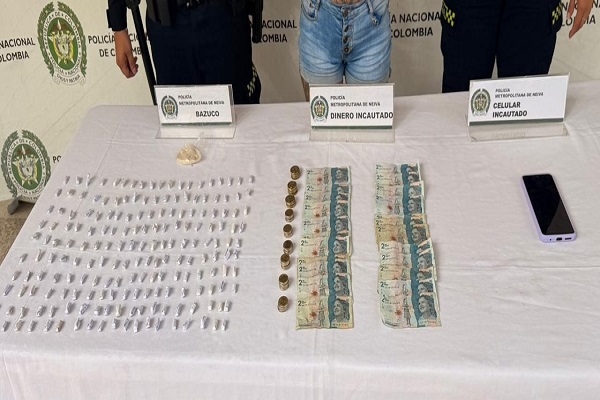 Incautación de 189 gramos de bazuco, un celular y la suma de $80.000 pesos en efectivo