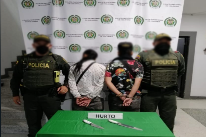 Dos mujeres conocidas como “Valentina  y “Paola” fueron capturadas en Villamaría  Deberán responder por el delito de hurto calificado y agravado