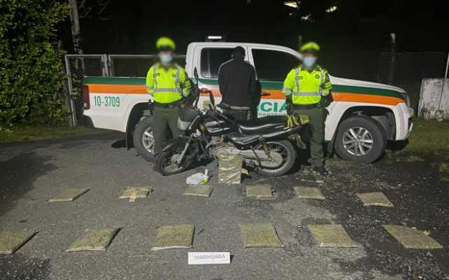 En lo corrido del año 149 personas han sido capturadas por tráfico de estupefacientes Capturamos un hombre de 27 años con 20 kilos de marihuana