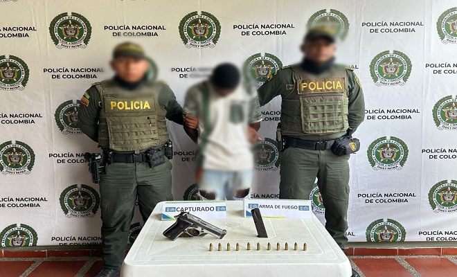 Capturado en flagrancia portando un arma de fuego ilegal
