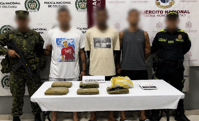 Tres capturados y droga incautada