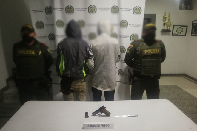 Deberán responder por el delito de lesiones personales y porte ilegal de armas de fuego Dos hombres conocidos como “Cristian” y “Brayan” fueron capturados en Villamaría