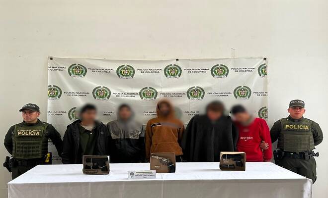 Capturadas cinco personas por porte ilegal de armas en operativo realizado en Ipiales