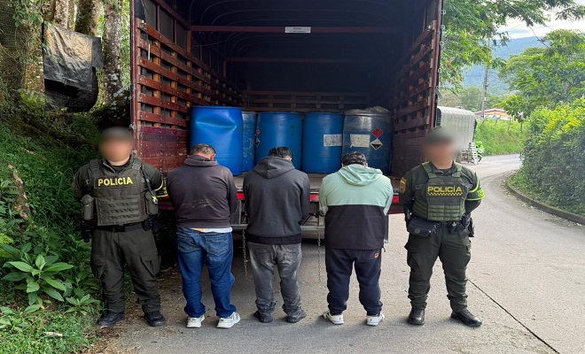 Capturas por tráfico de insumos para procesamiento de narcóticos1