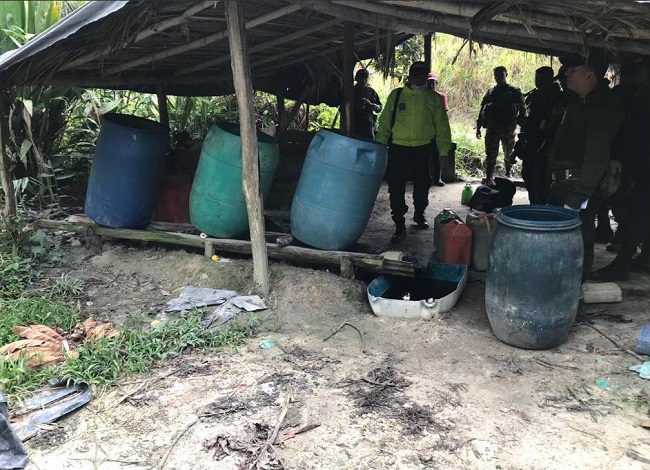 Se logró la ubicación y destrucción de un laboratorio en la vereda tortugas Municipio de San José del Guaviare