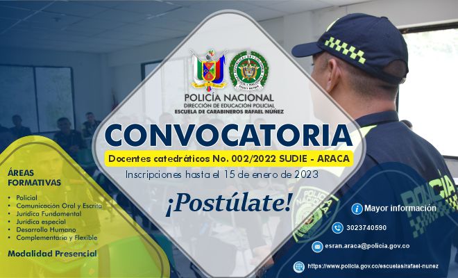 convocatoria, docente, escuela de carabineros rafael nuñez