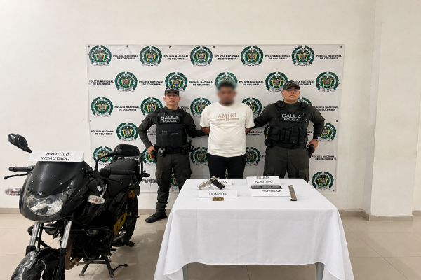 Gaula de la Policía captura a hombre por porte ilegal de armas de fuego