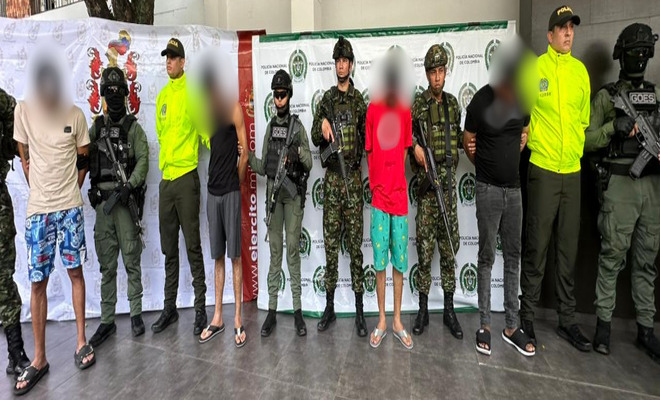 Cuatro capturados en acompañamiento de la Policía Nacional y el Ejercito Nacional.