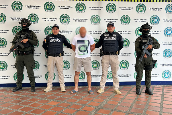 fotografía del capturado solicitado por mexico INTERPOL