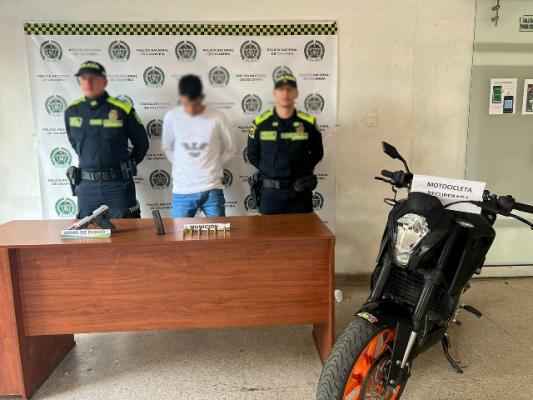 Se le incauta la motocicleta, avaluada en $18 millones de pesos