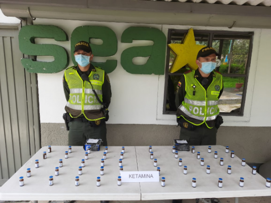 El estupefaciente tiene un avaluó comercial de $1.500.000 En modalidad de encomienda eran transportados 50 frascos de ketamina con destino a la ciudad de Medellín