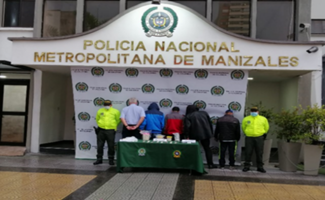 Cinco hombres fueron capturados por el delito de tráfico, fabricación o porte de estupefacientes y concierto para delinquir agravado  Organización criminal denominada “Home” fue desarticulada en Manizales