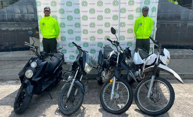Recuperacion de cuatro motocicletas quibd&oacute;