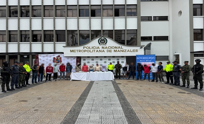policías y 17 capturados por diferentes delitos en Manizales