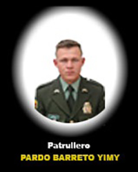 Fotografía del Señor Pt. Pardo Barreto Yimy Andrés quien falleció en cumplimiento de su deber.