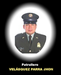 Fotografía del Señor Pt. Velásquez Parra Jhon quien falleció en cumplimiento de su deber.