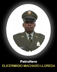 Fotografía del Señor Pt, Elicermigio Machado Lloreda quien falleció en cumplimiento de su deber.