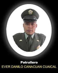 Fotografía del Señor Pt. Ever Danilo Canacuan Cuaical quien falleció en cumplimiento de su deber.
