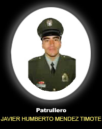 Fotografía del Señor Pt. Javier Humberto Mendez Timote quien falleció en cumplimiento de su deber.
