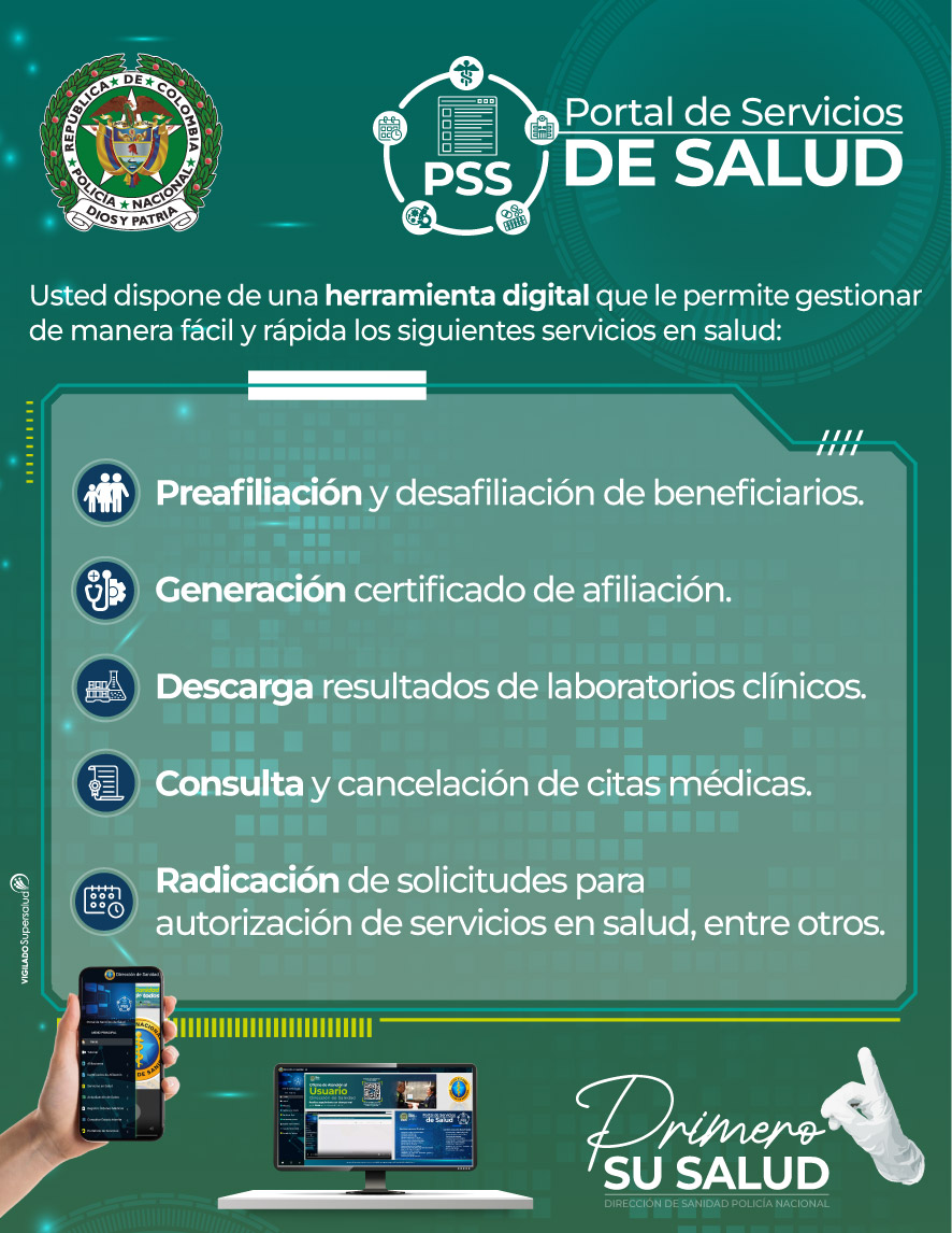 Portal de Servicios en Salud de la Dirección de Sanidad de la Policía Nacional