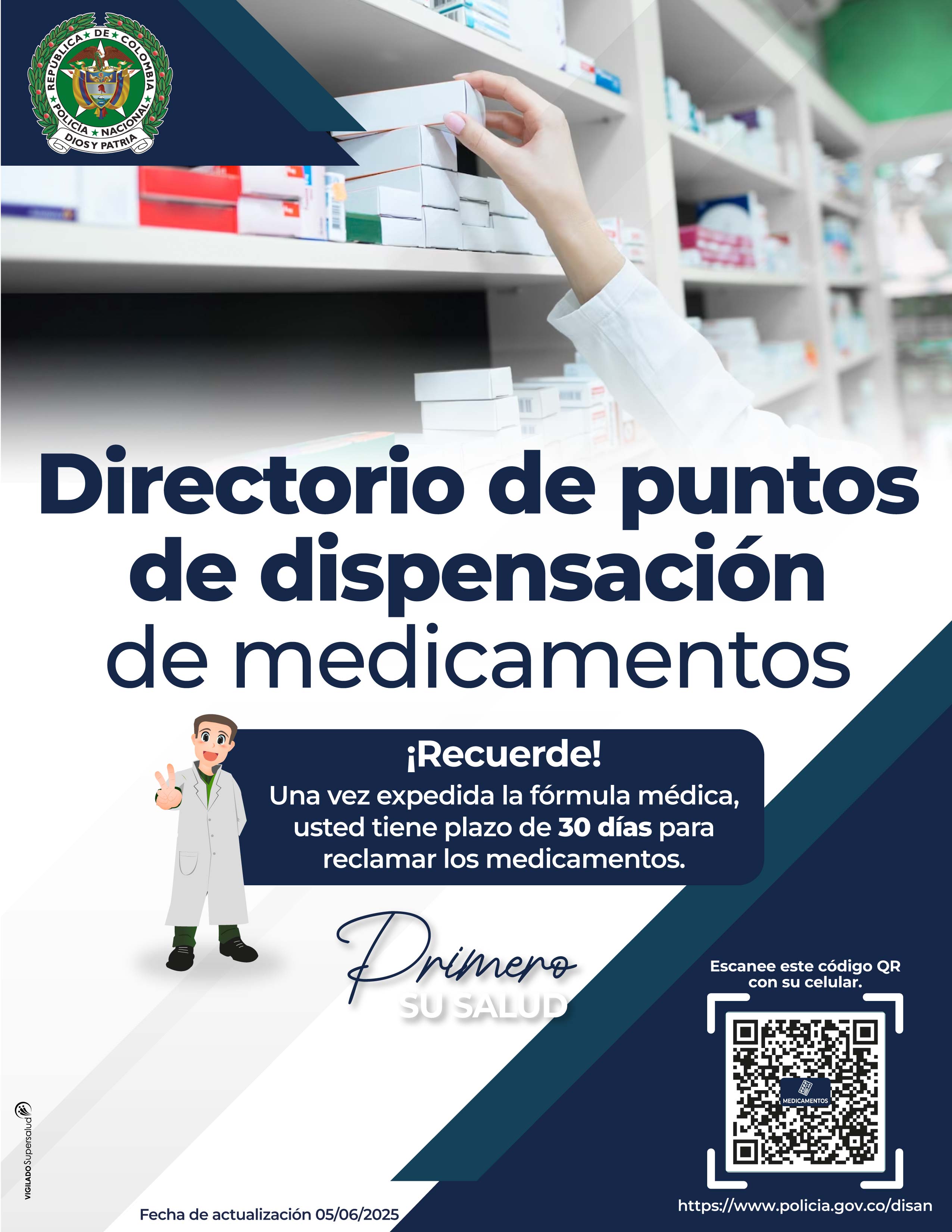 Directorio puntos de dispensación de medicamentos de la Dirección de Sanidad 2025