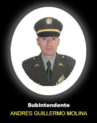 Fotografía del Señor Si. Andres Guillermo Molina quien falleció en cumplimiento de su deber.