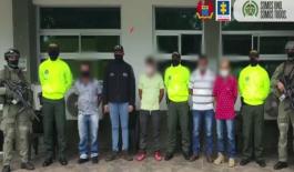 Capturamos a seis personas presuntas responsables de desplazamiento y amenazas contra líderes sociales a se captura a seis presuntos integrantes del Grupo Armado Organizado residual Primero.
